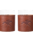 Clayton & Crume Keeneland Leather Wrapped Rocks Glass Set