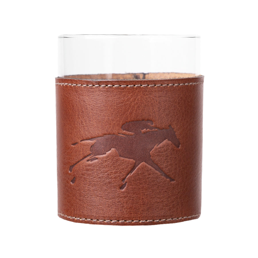 Clayton & Crume Keeneland Leather Wrapped Glass