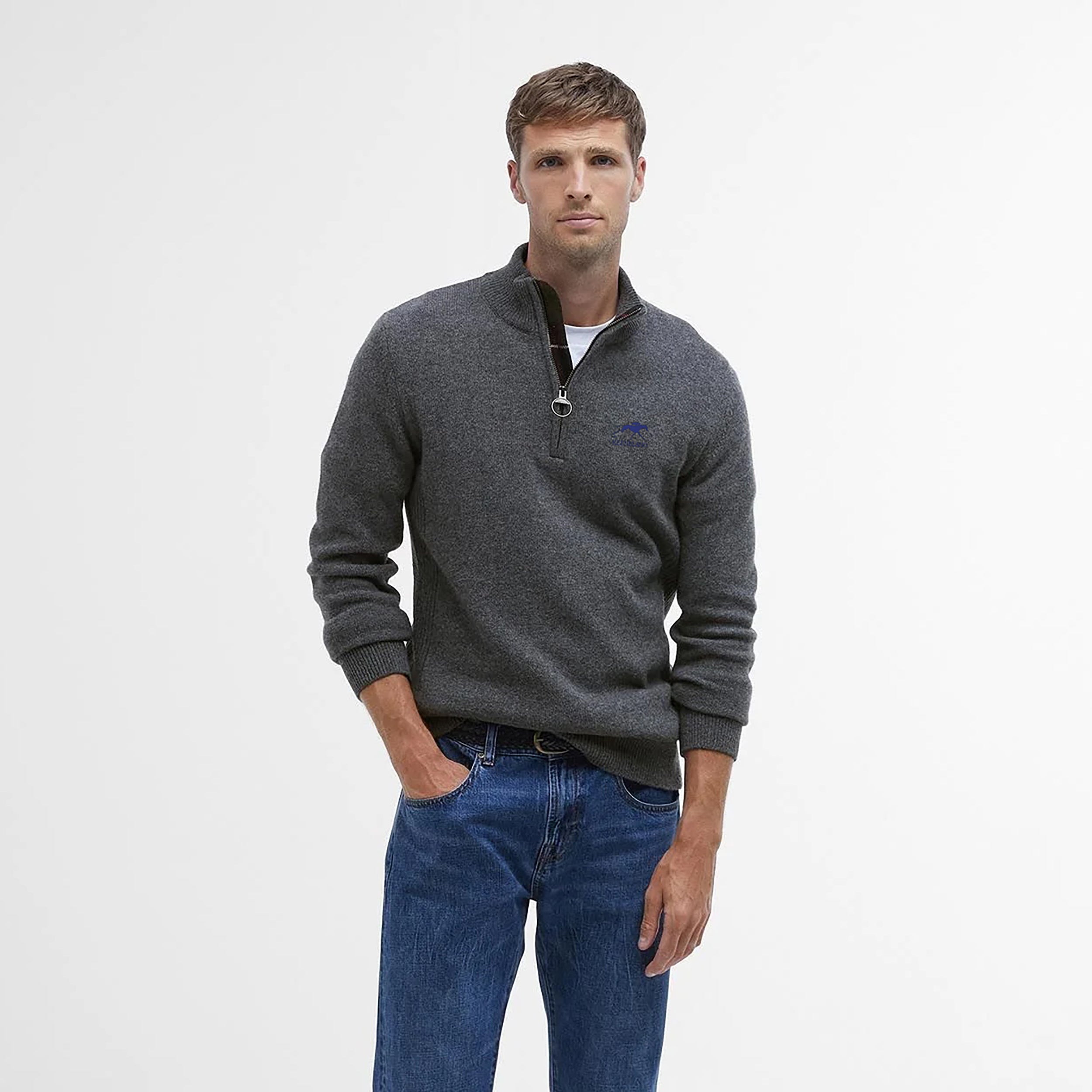 Barbour jumper shops grey