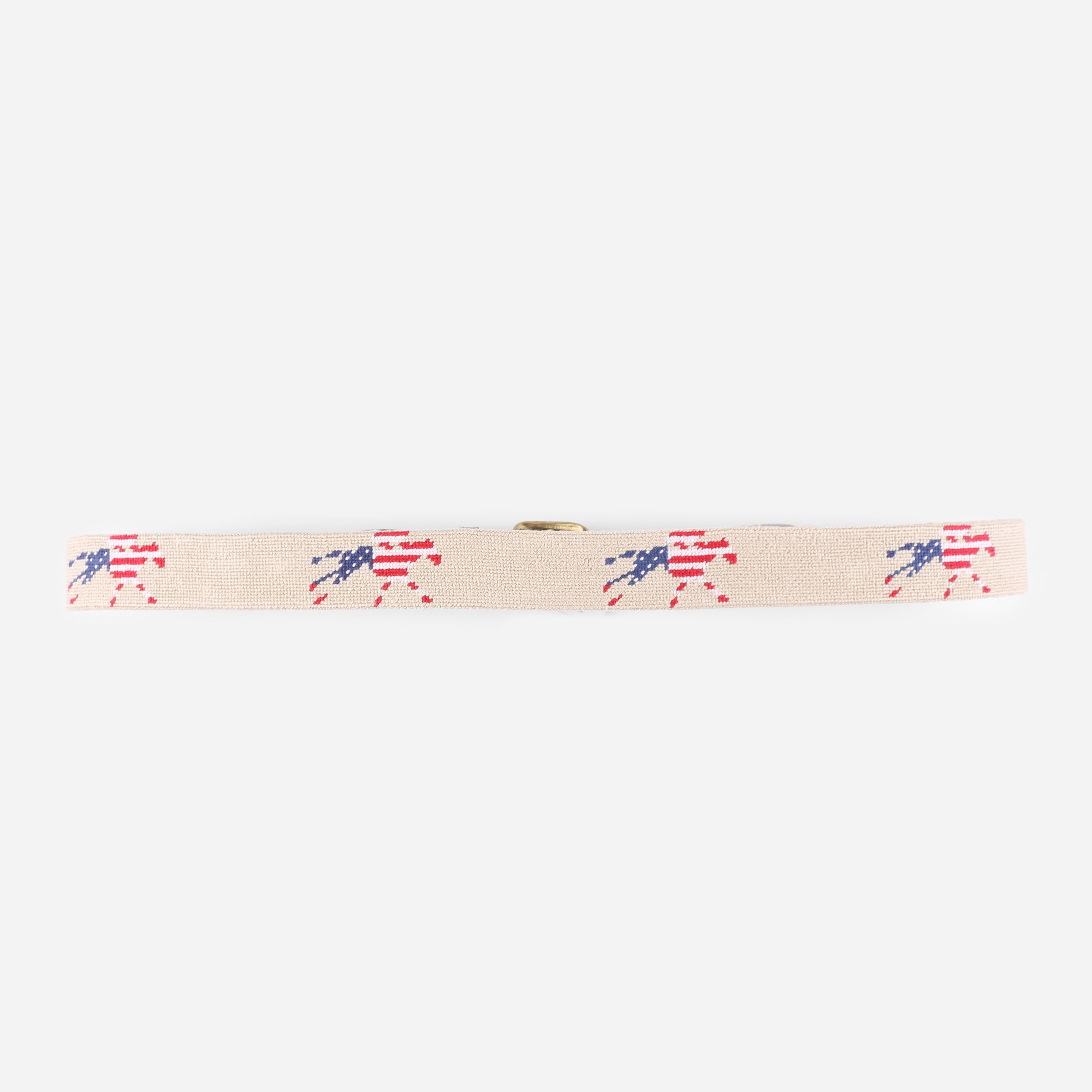 Unisex needlepoint belt featuring flags, size 32 Bermuda-Flag-Needlepoint-Belt-  main image 3