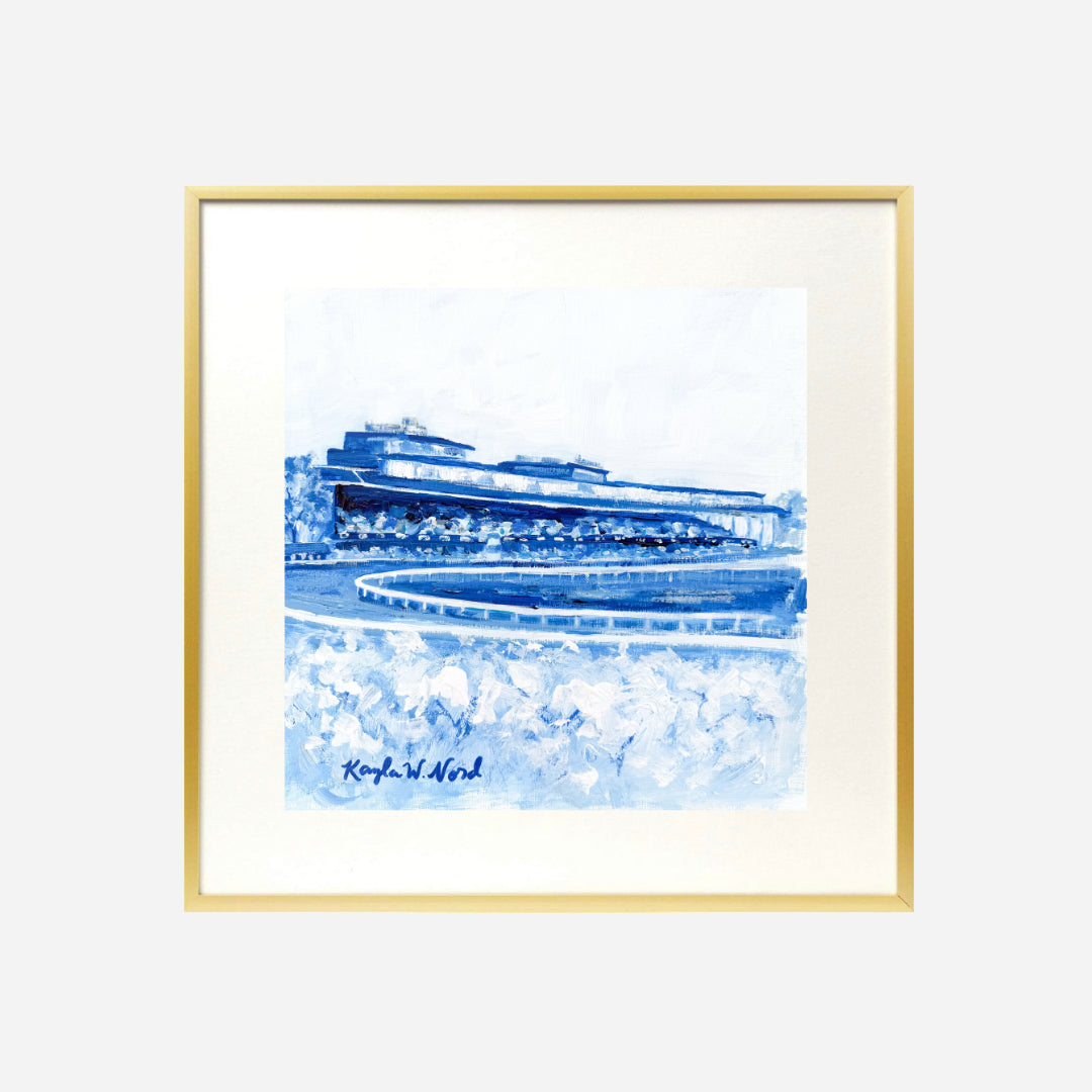 Kayla Weber Art Keeneland In Blue 8x8 Print – The Keeneland Shop