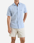 Peter Millar Keeneland Men's Coastal Stripe Short Sleeve Sport Shirt