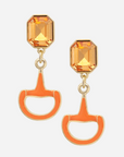 Canvas Style Eclipse Rhinestone Horsebit Earrings