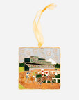 Kitty Keller Keeneland First Turn Square Ornament