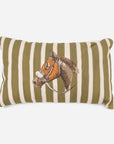 House Of Henry Keeneland Horse Head Stripe Lumbar Pillow