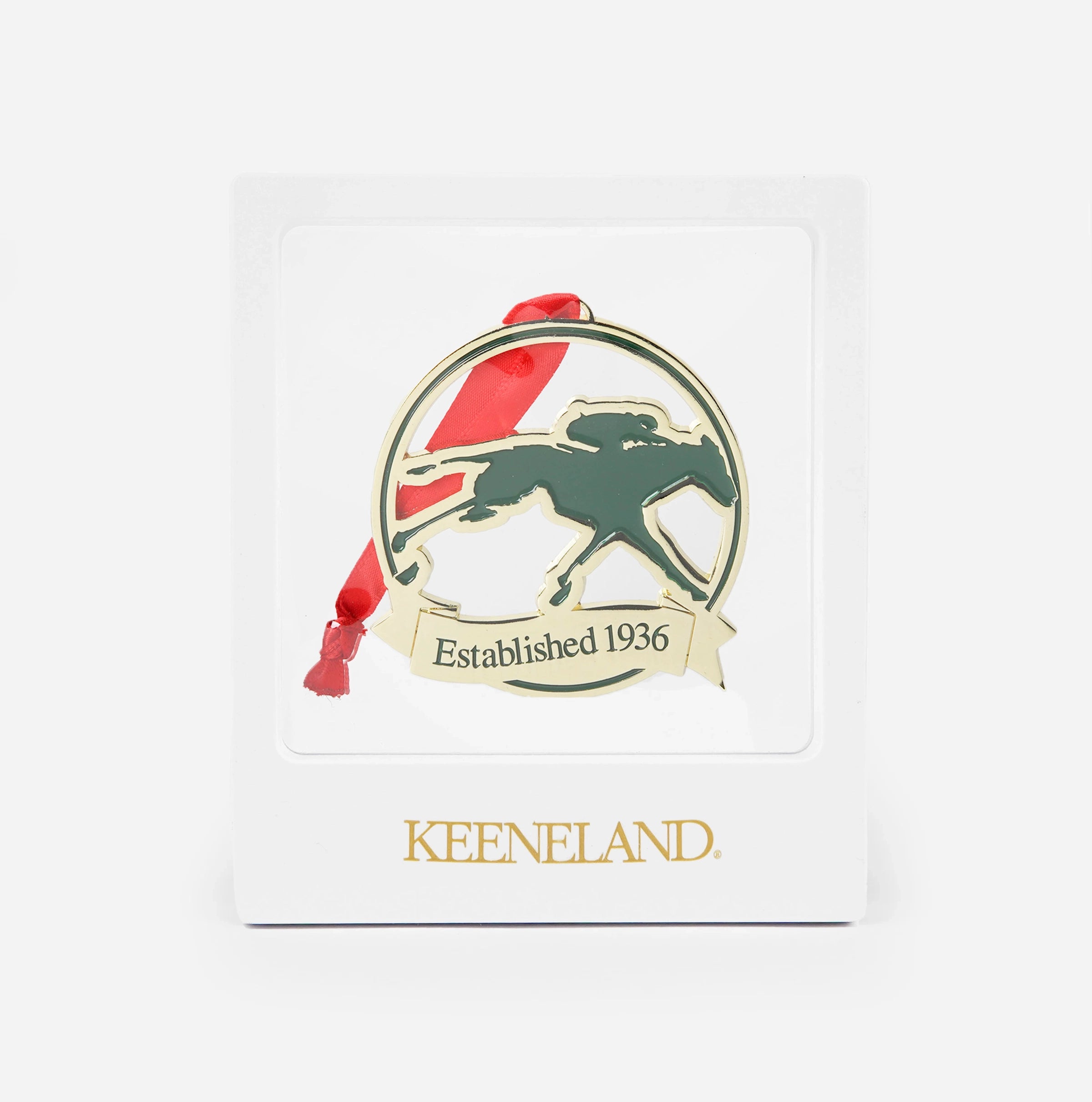 Ahead Keeneland Logo Brass Ornament