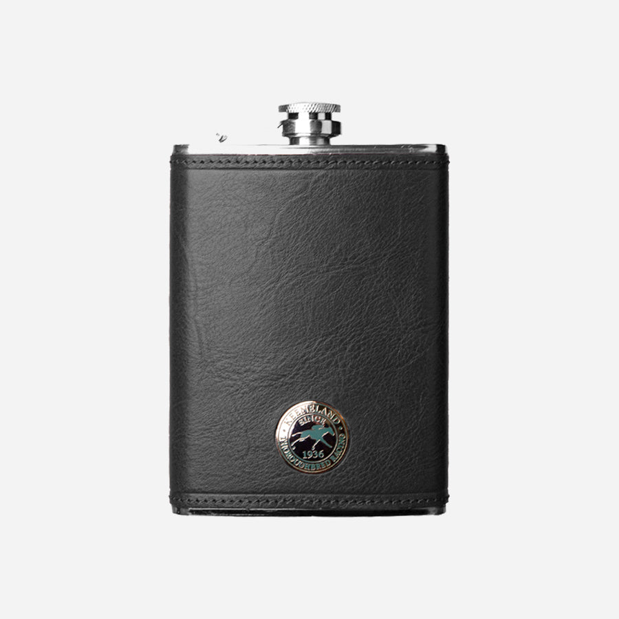 Keeneland Cloisonne Leather Flask