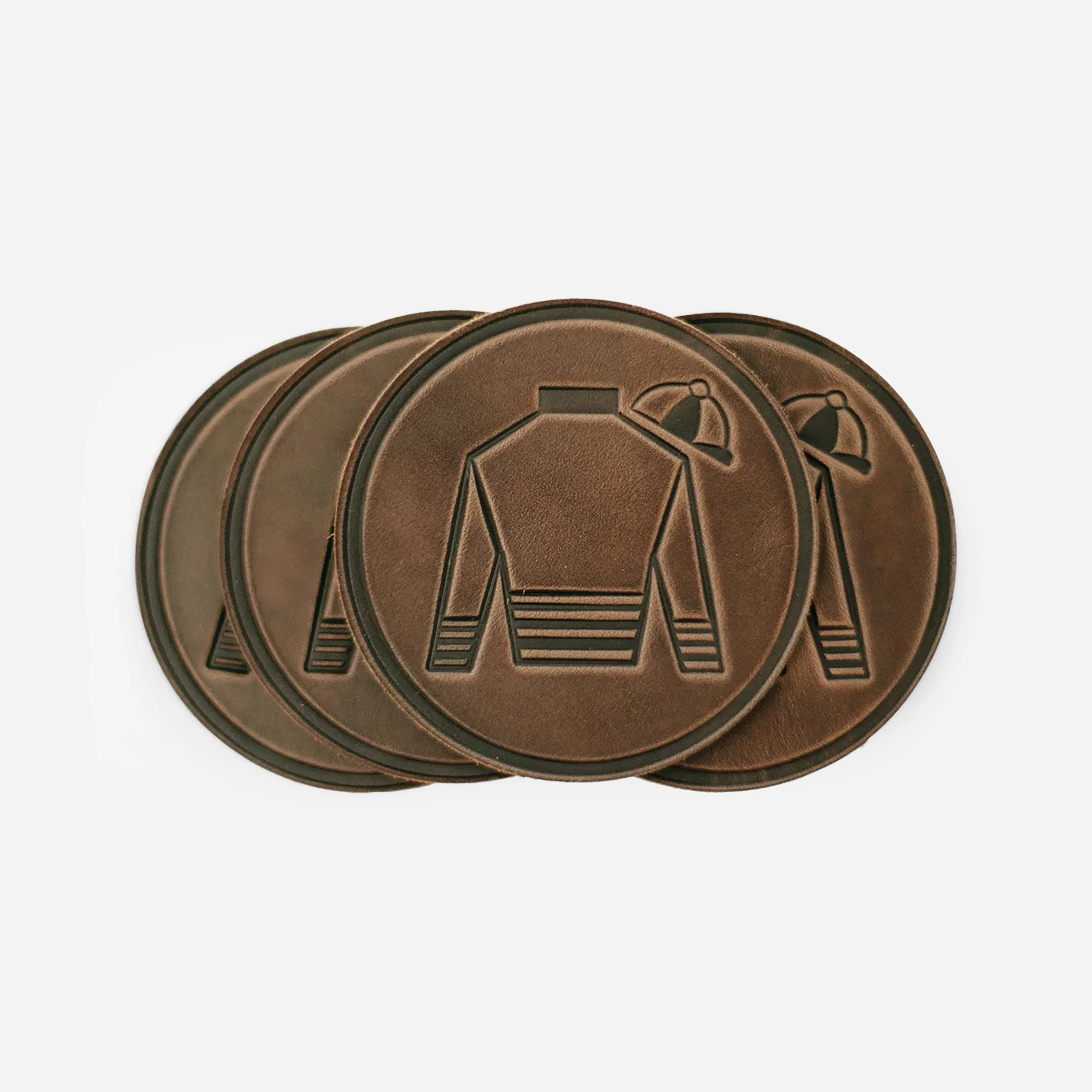 Clayton & Crume Keeneland 4-Pack Leather Coasters