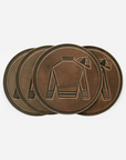 Clayton & Crume Keeneland 4-Pack Leather Coasters