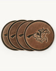 Clayton & Crume Keeneland 4-Pack Leather Coasters