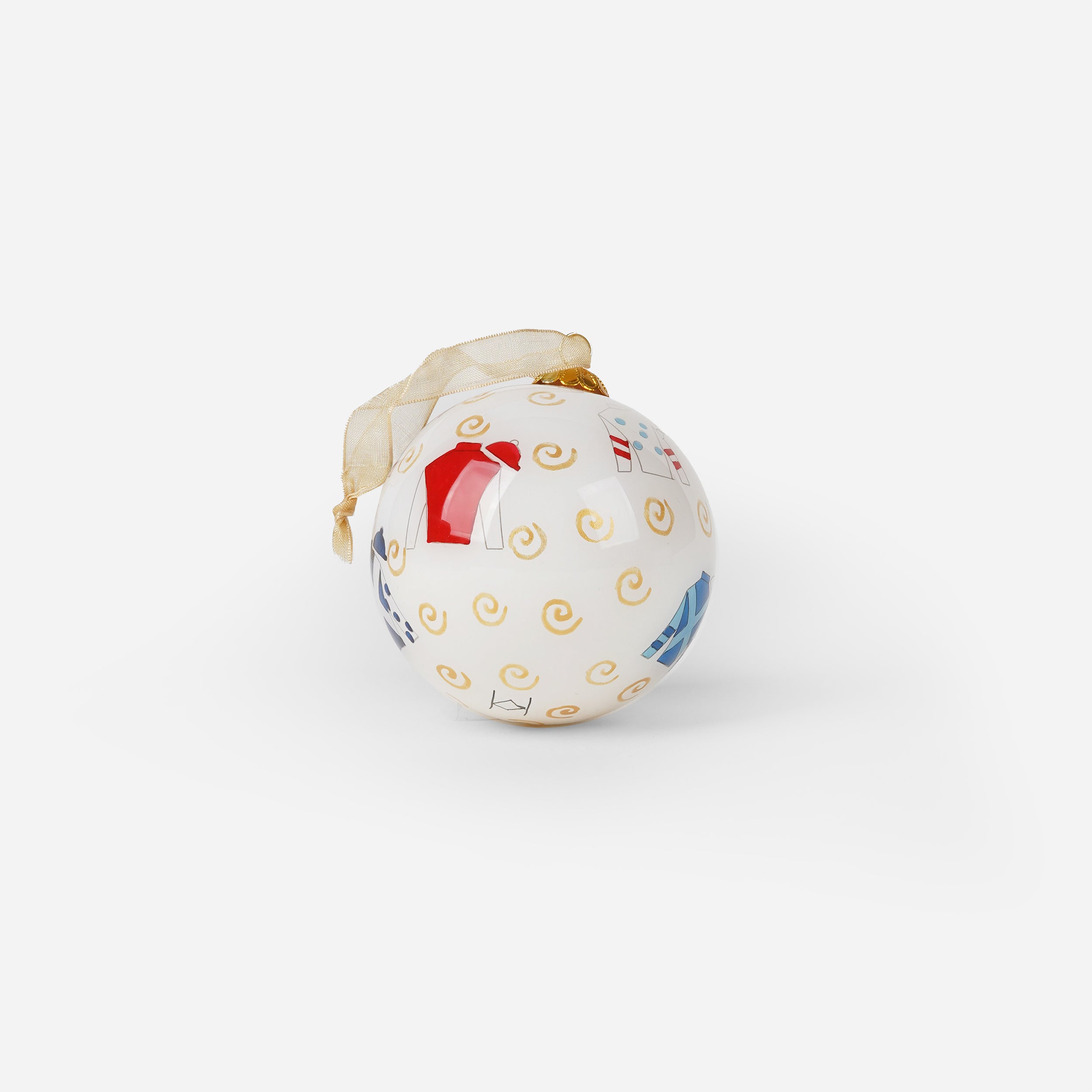 Kitty Keller Keeneland Jockey Silks Glass Ornament