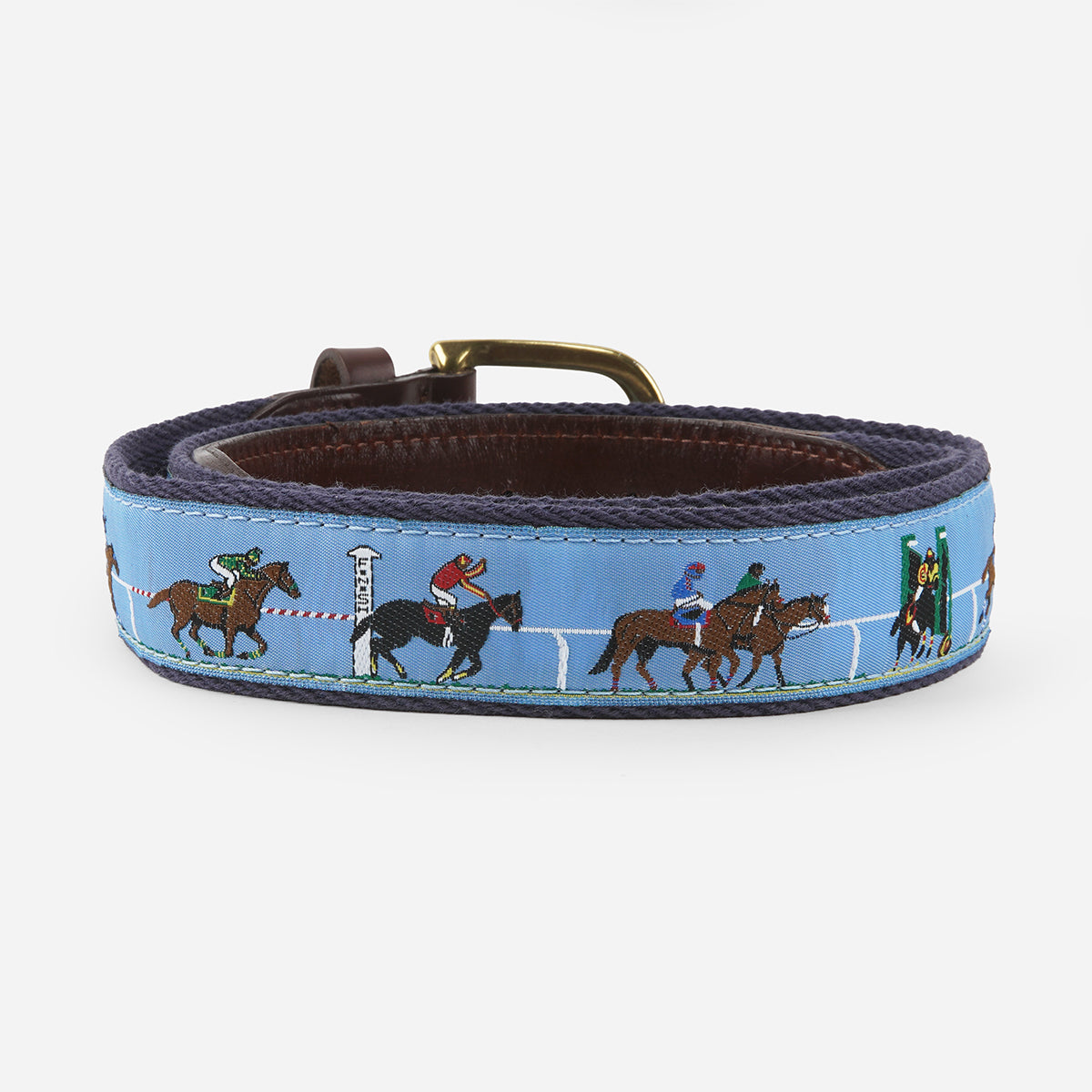 Men's Horse Race Scene Ribbon Belt