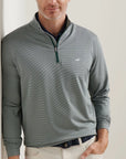 Peter Millar Keeneland Men's Sugar Stripe Perth 1/4 Zip