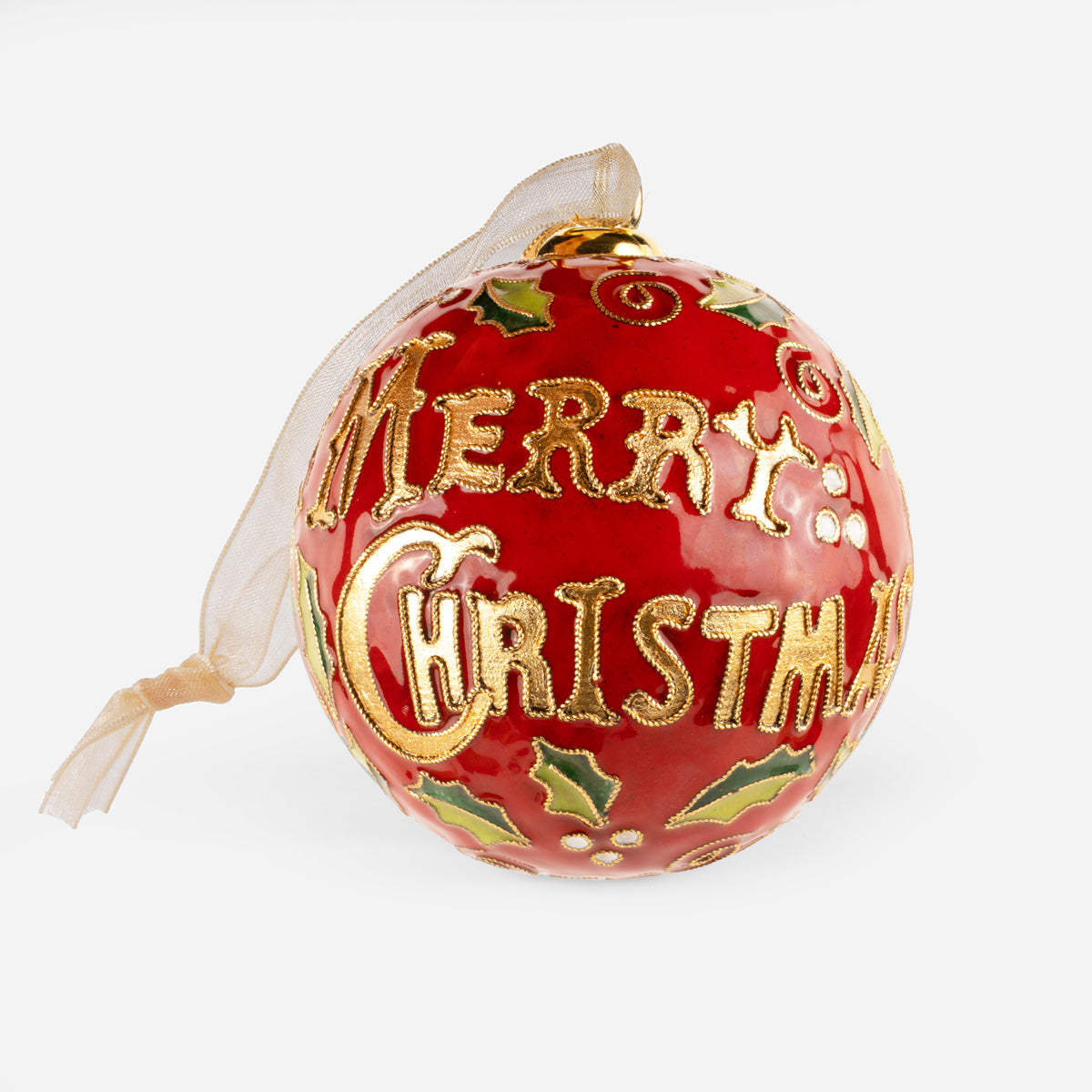 Kitty Keller Keeneland Holly Red Ornament