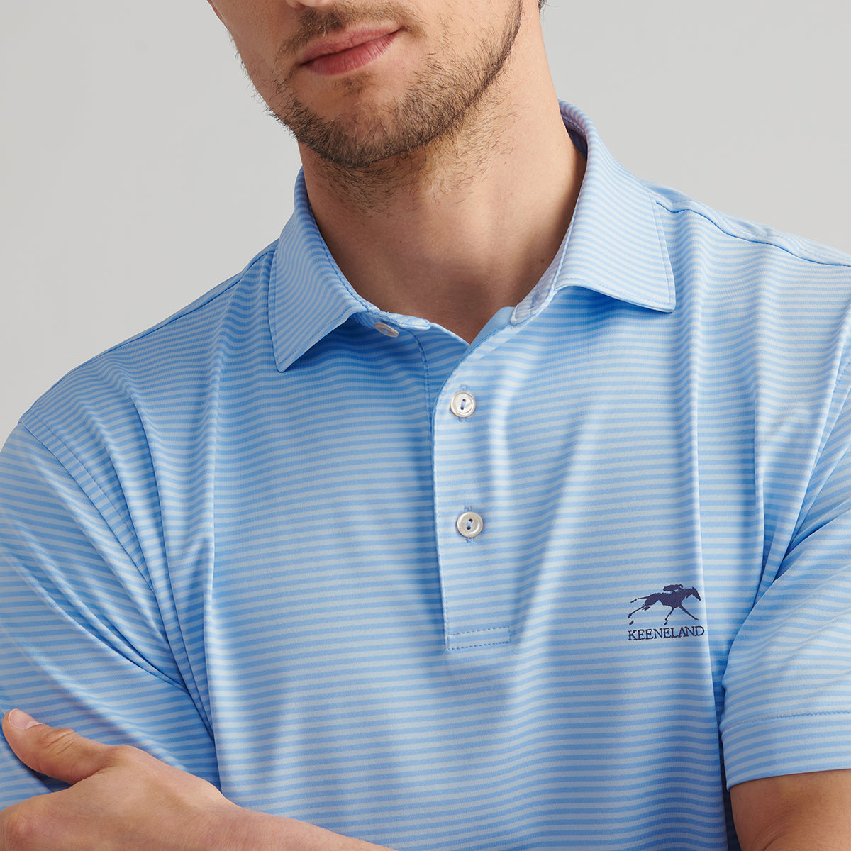 Peter Millar Keeneland Men&#39;s Hales Stripe Performance Polo