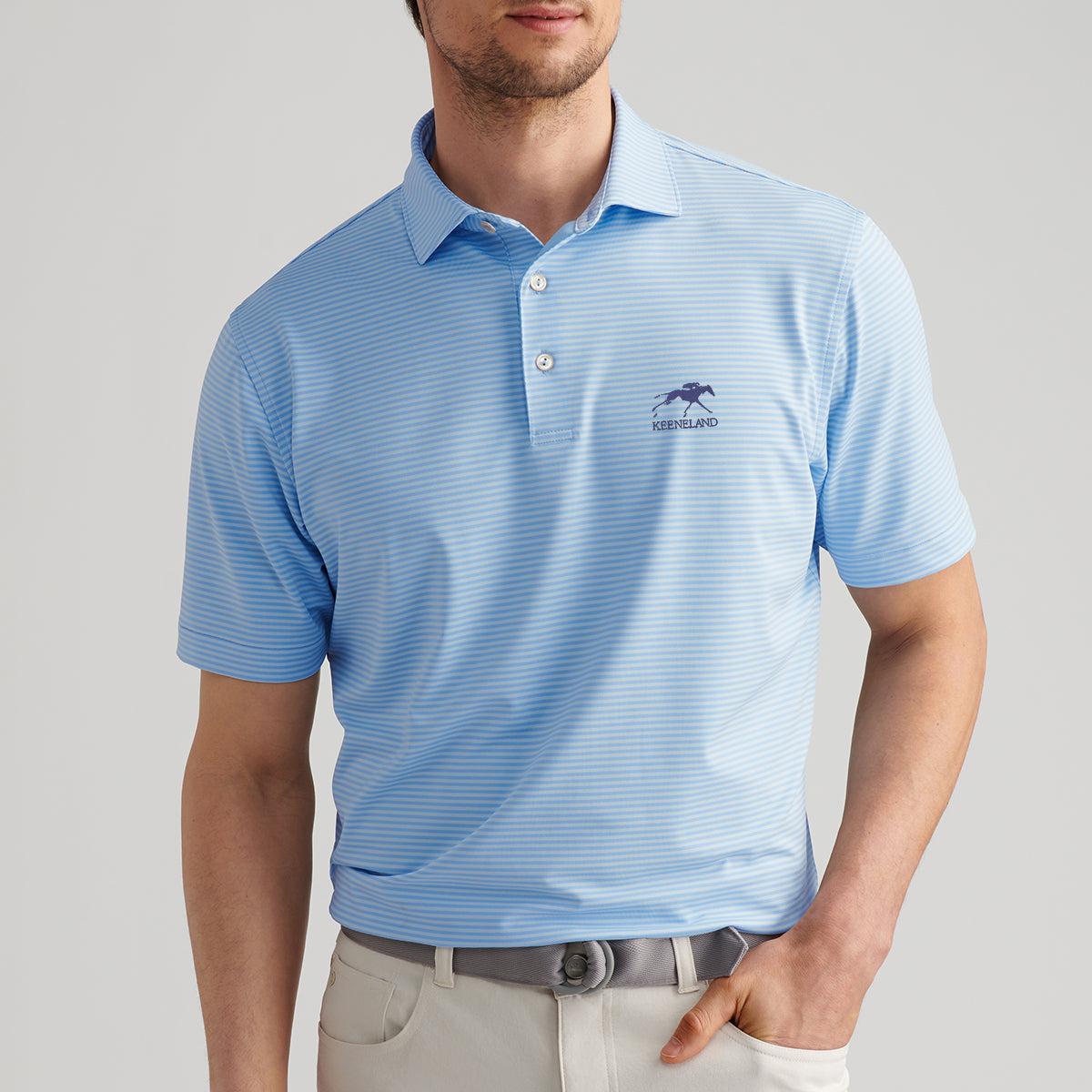 Peter Millar Keeneland Men&#39;s Hales Stripe Performance Polo