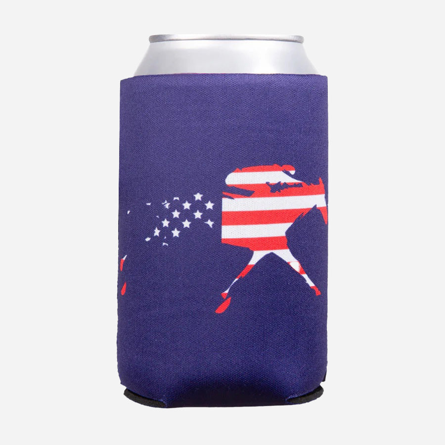 Keeneland Horse & Jockey American Flag Can Cooler