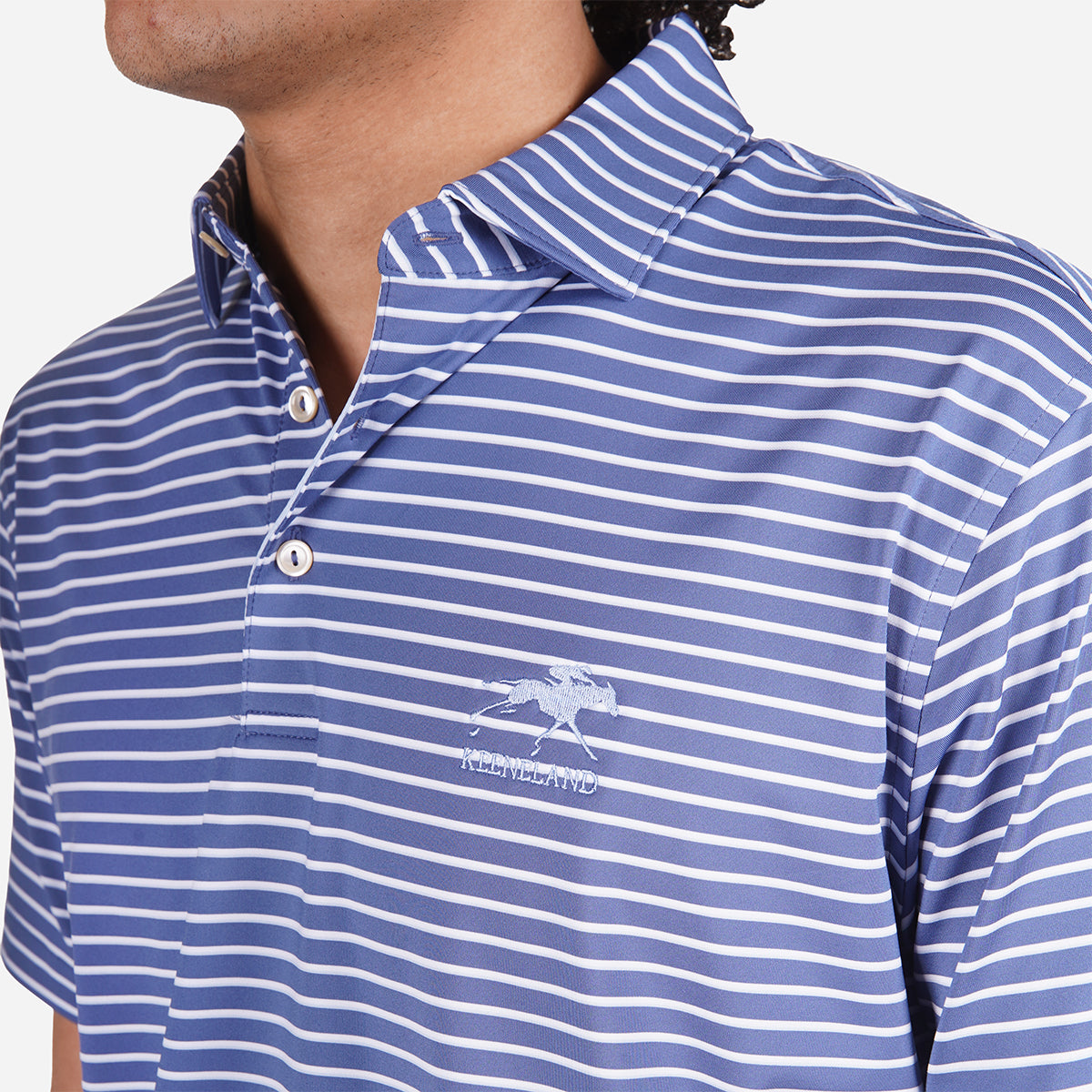 Peter Millar Keeneland Men's Dunn Stripe Jersey Polo