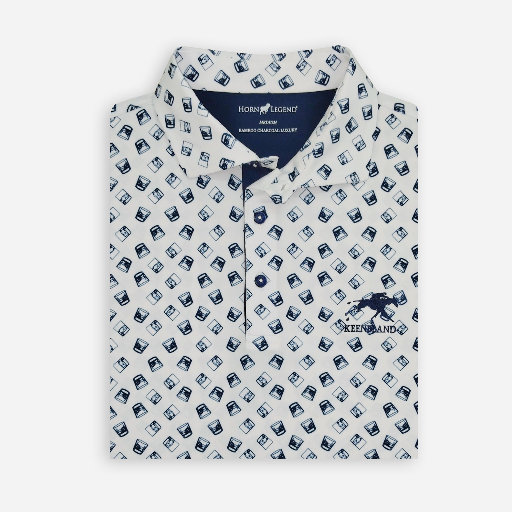 Horn Legend Keeneland Men's Whiskey Glass Polo