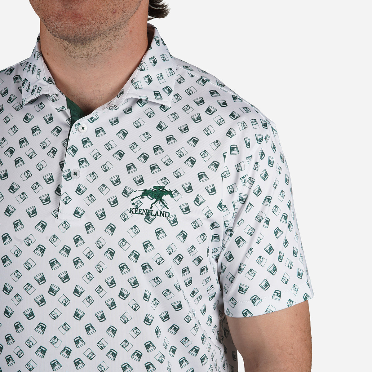 Horn Legend Keeneland Men's Whiskey Glass Polo