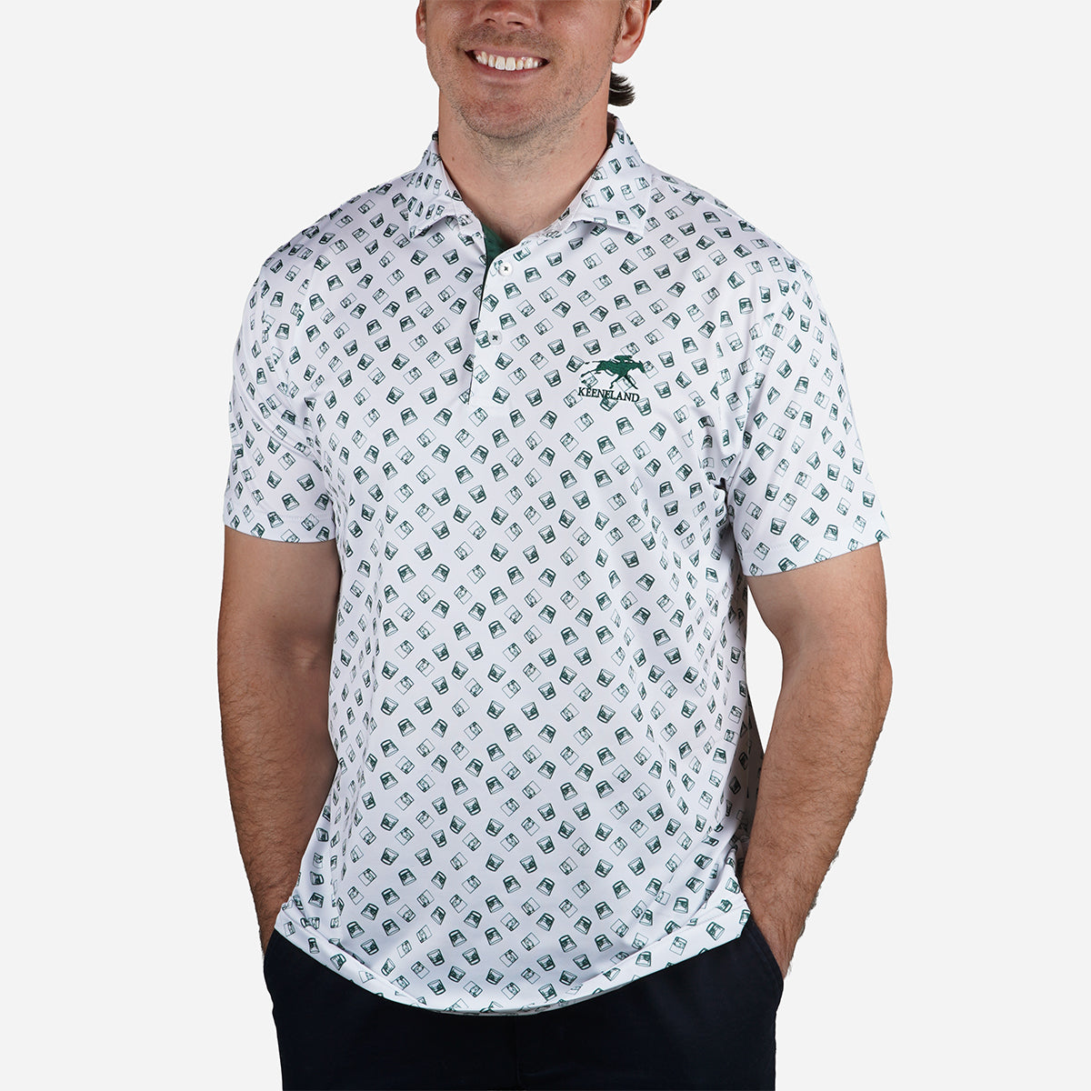 Horn Legend Keeneland Men's Whiskey Glass Polo