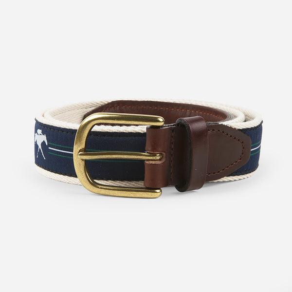 Keeneland Men's Navy Stripe Ribbon Belt – The Keeneland Shop