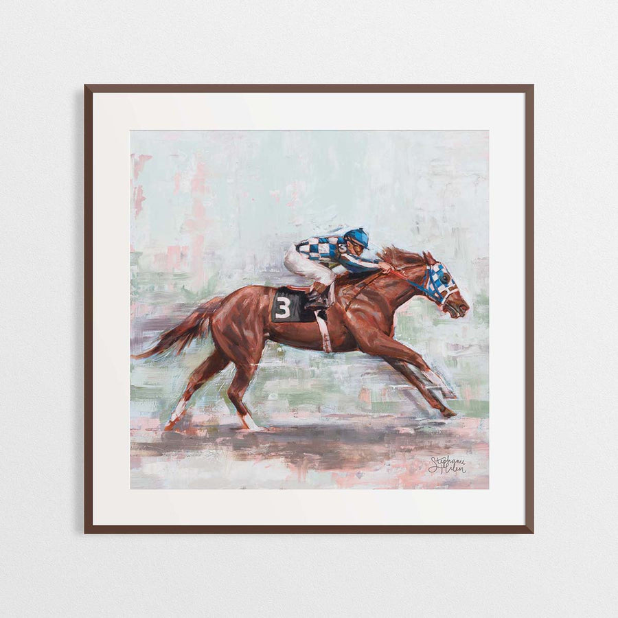 Stephanie Hilen Art Secretariat At The Preakness 12x12 Print
