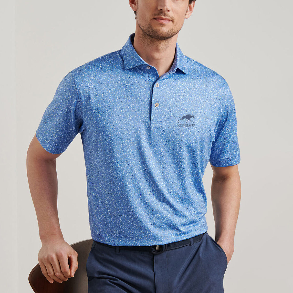 Peter Millar Keeneland Men&#39;s Champagne &amp; Caviar Polo