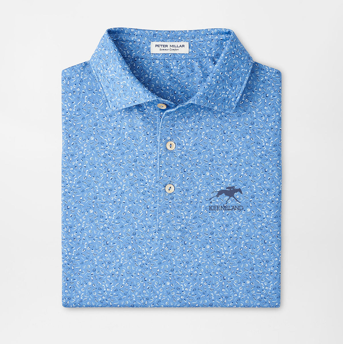Peter Millar Keeneland Men&#39;s Champagne &amp; Caviar Polo