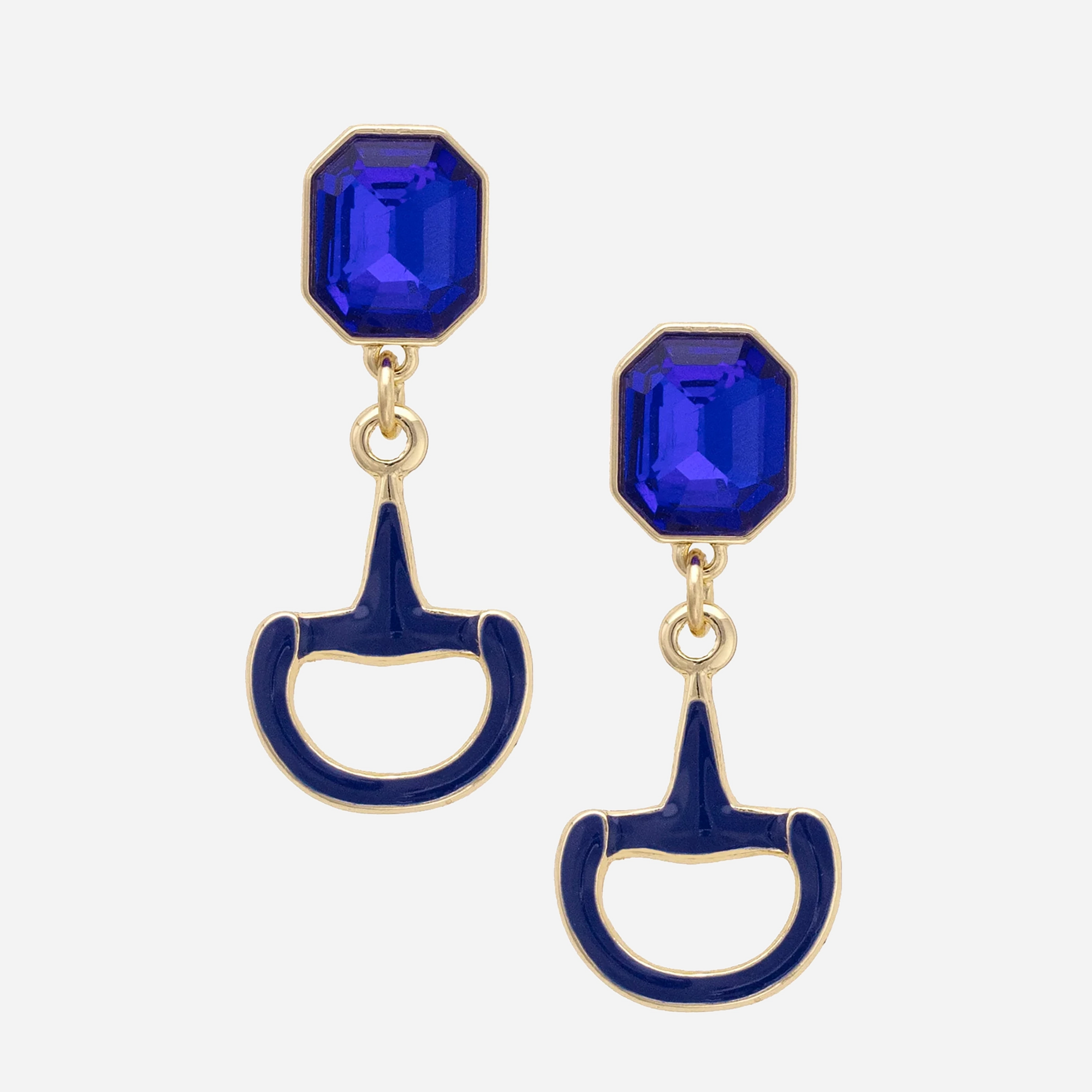 Canvas Style Eclipse Rhinestone Horsebit Earrings