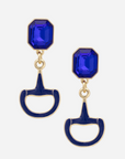 Canvas Style Eclipse Rhinestone Horsebit Earrings