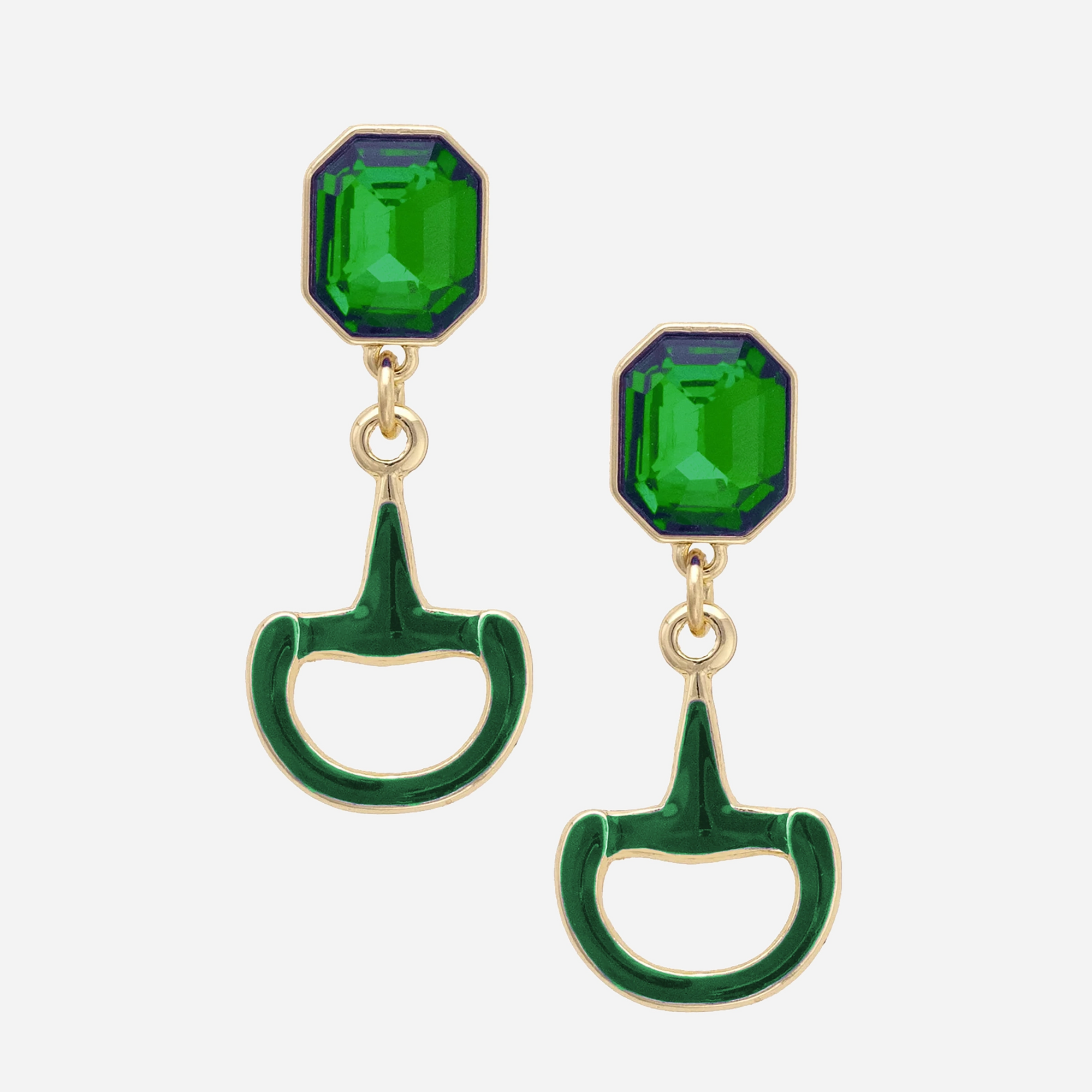 Canvas Style Eclipse Rhinestone Horsebit Earrings
