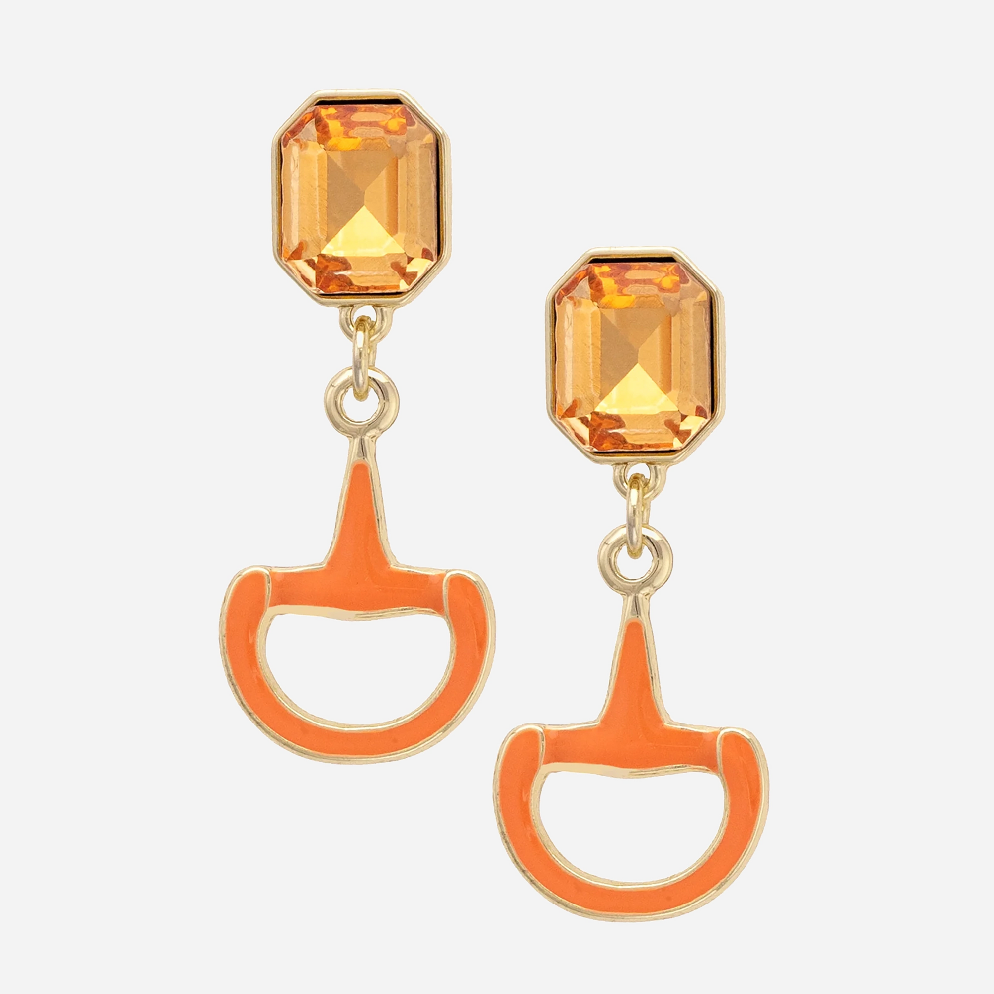 Canvas Style Eclipse Rhinestone Horsebit Earrings