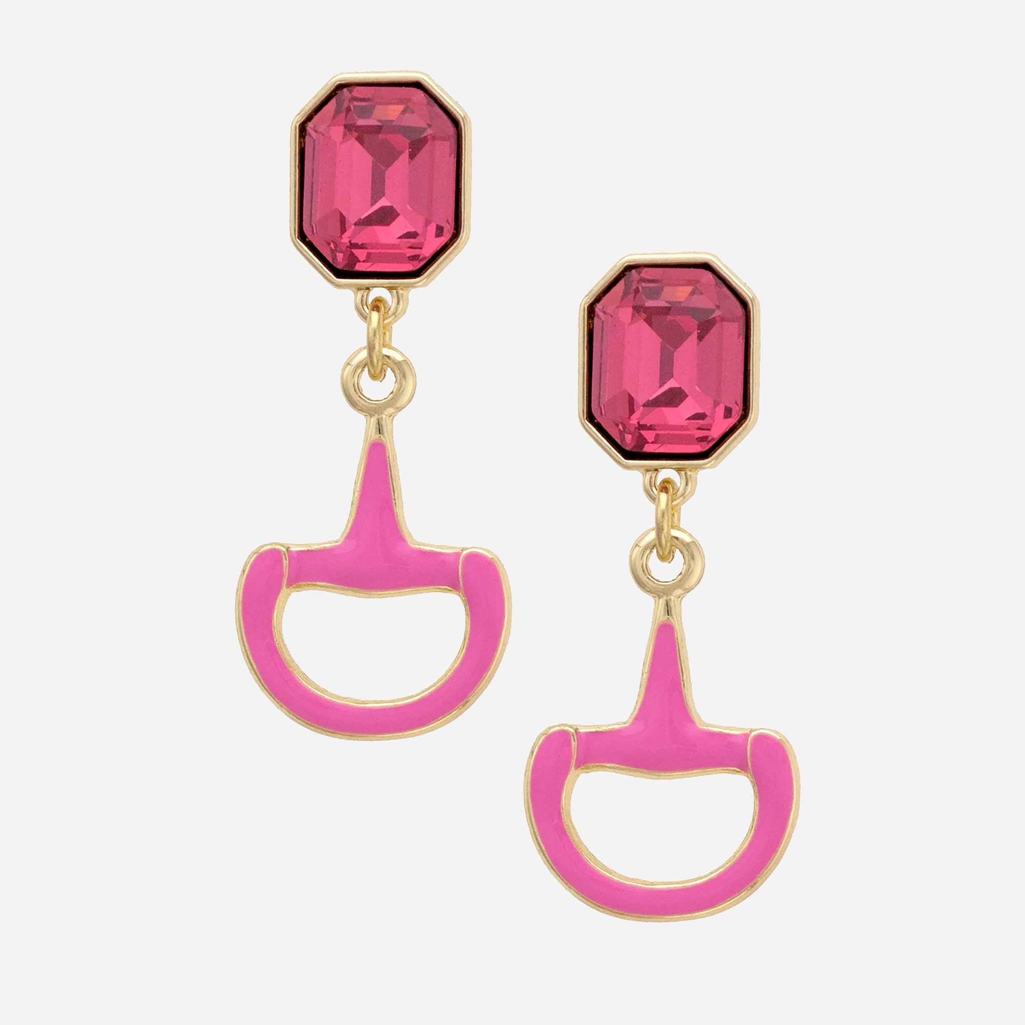 Canvas Style Eclipse Rhinestone Horsebit Earrings