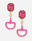 Canvas Style Eclipse Rhinestone Horsebit Earrings