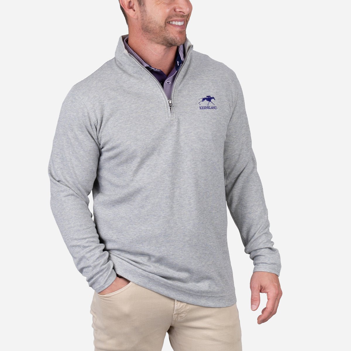 John Morgan Keeneland Men's Plaited 1/4 Zip