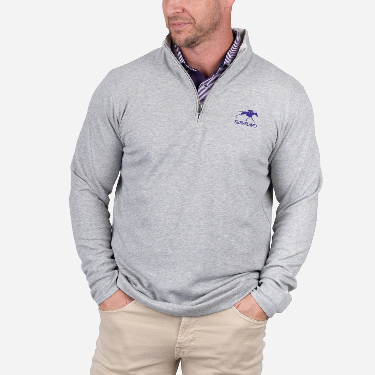 John Morgan Keeneland Men's Plaited 1/4 Zip
