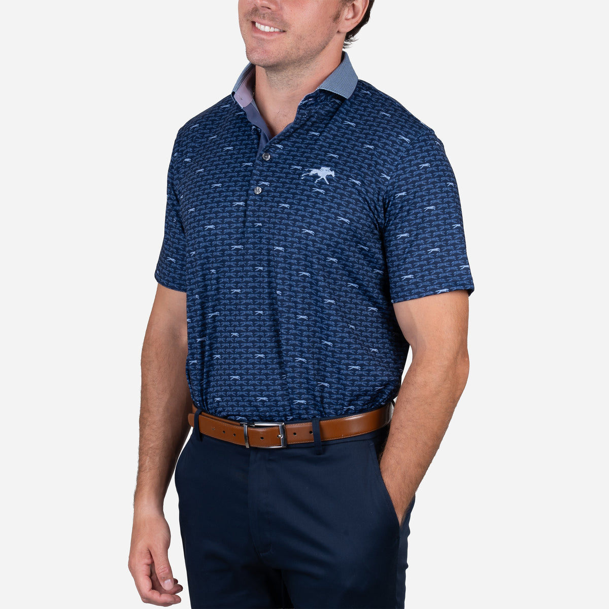 Greyson Keeneland Men's Running Wolf Polo