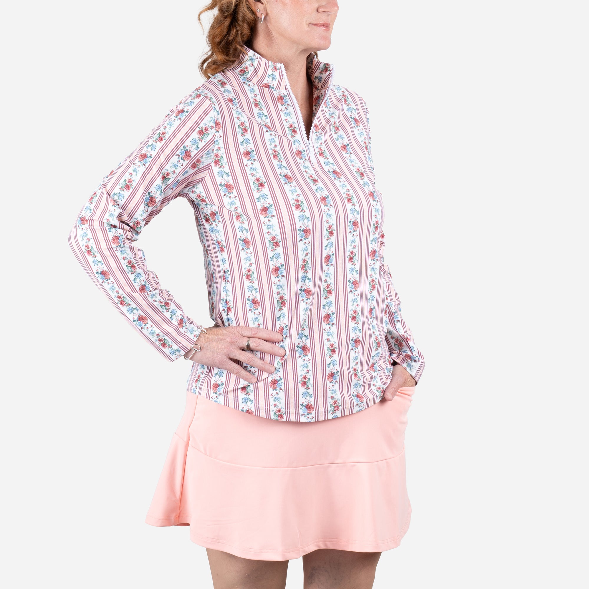 Smith &amp; Quinn Keeneland Women's Horticulture Stripe Ava 1/4 Zip