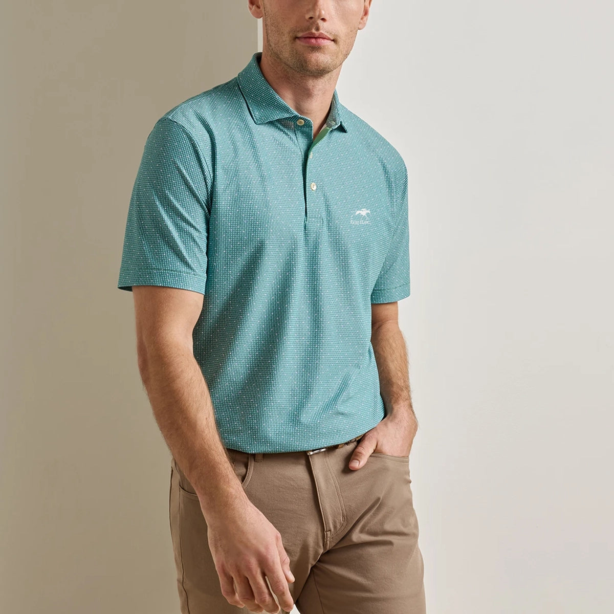 Peter Millar Keeneland Men's Dirty Martini Mesh Polo