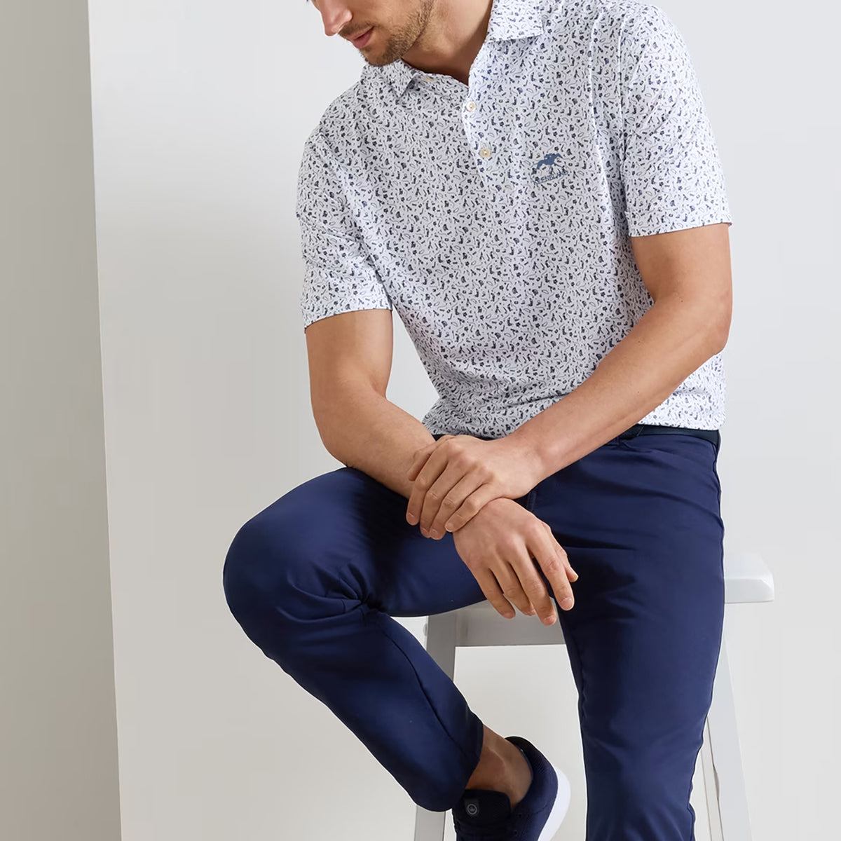 Peter Millar Keeneland Men's Read The Putt Polo