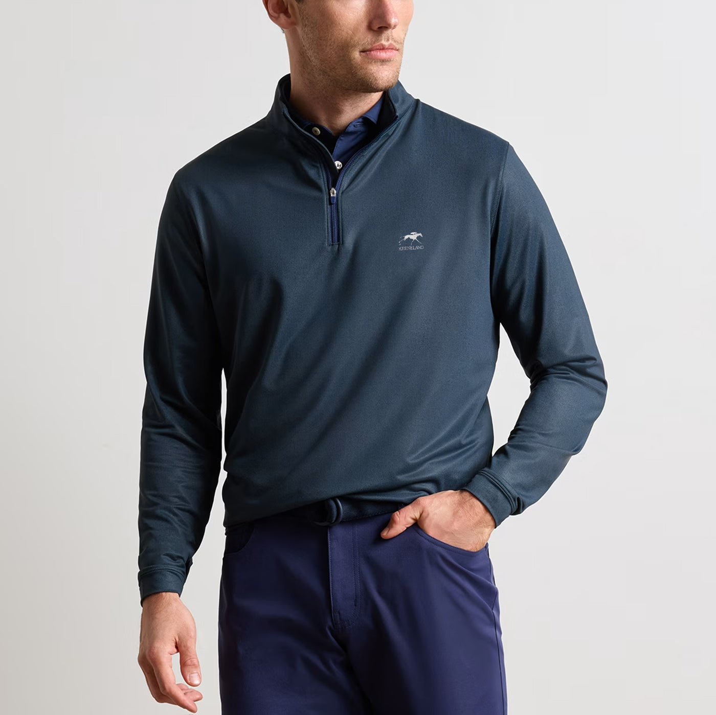 Peter Millar Keeneland Men's Herringbone Perth 1/4 Zip