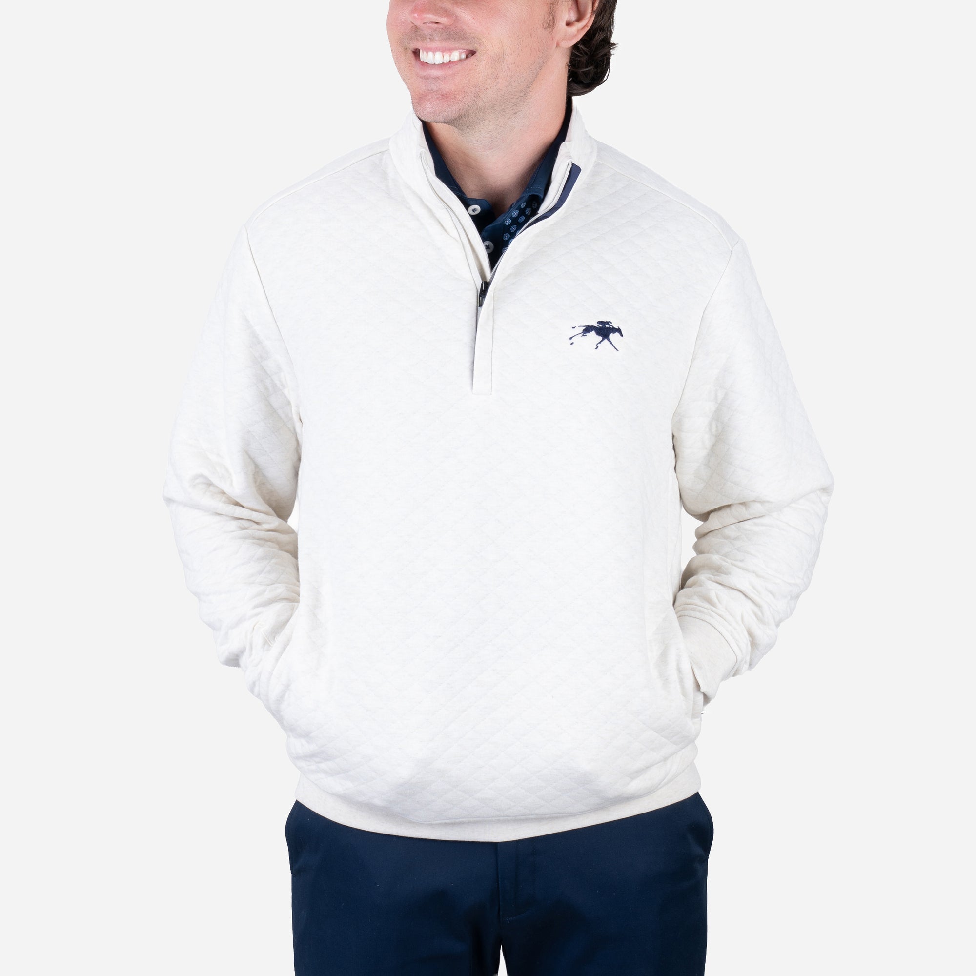 Ralph Lauren Keeneland Men's Quilted Double Knit 1/4 Zip