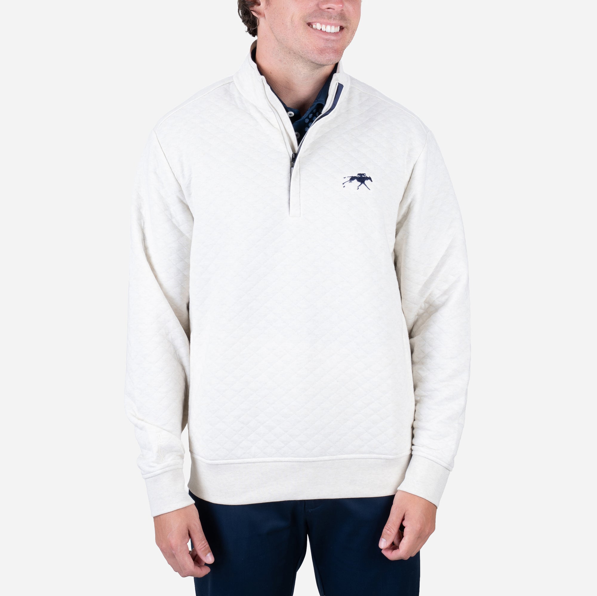 Ralph Lauren Keeneland Men's Quilted Double Knit 1/4 Zip