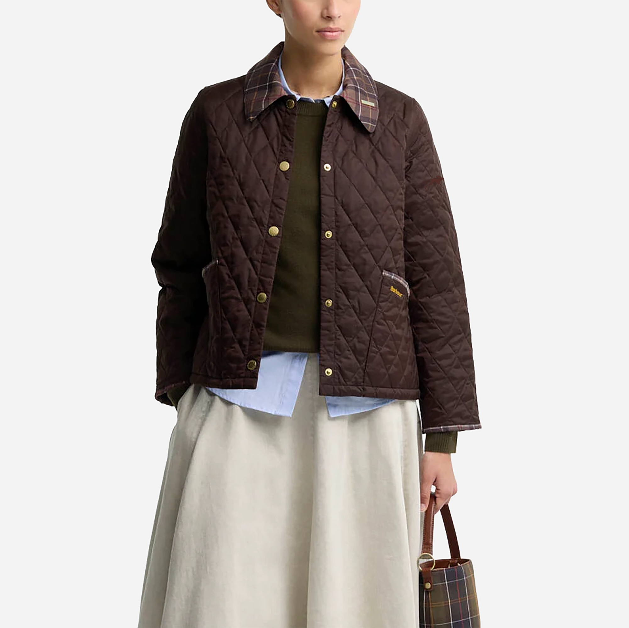 Barbour Keeneland Women's Icons Tartan Cropped Liddesdale Quilted Jacket