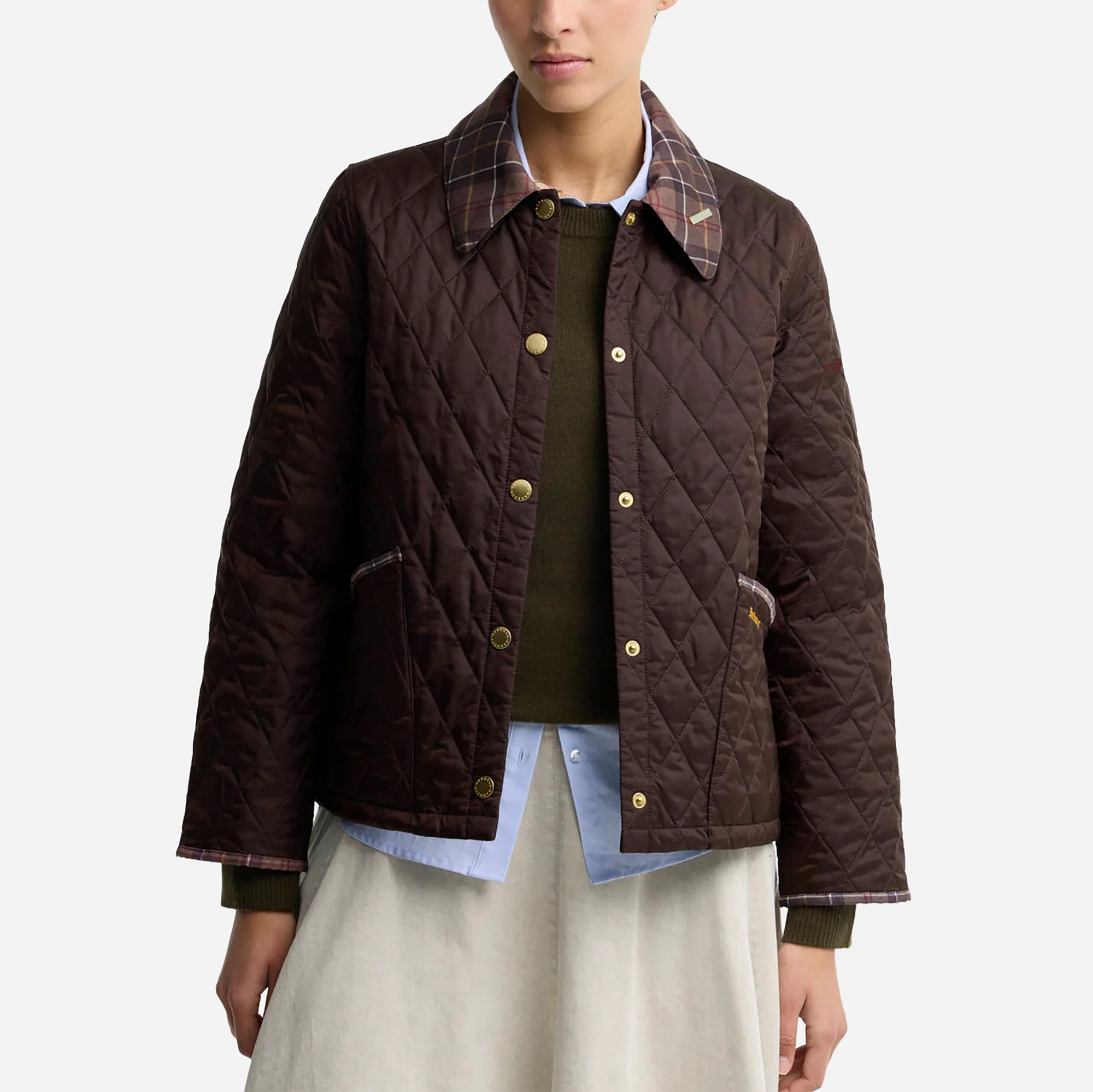 Barbour Keeneland Women's Icons Tartan Cropped Liddesdale Quilted Jacket