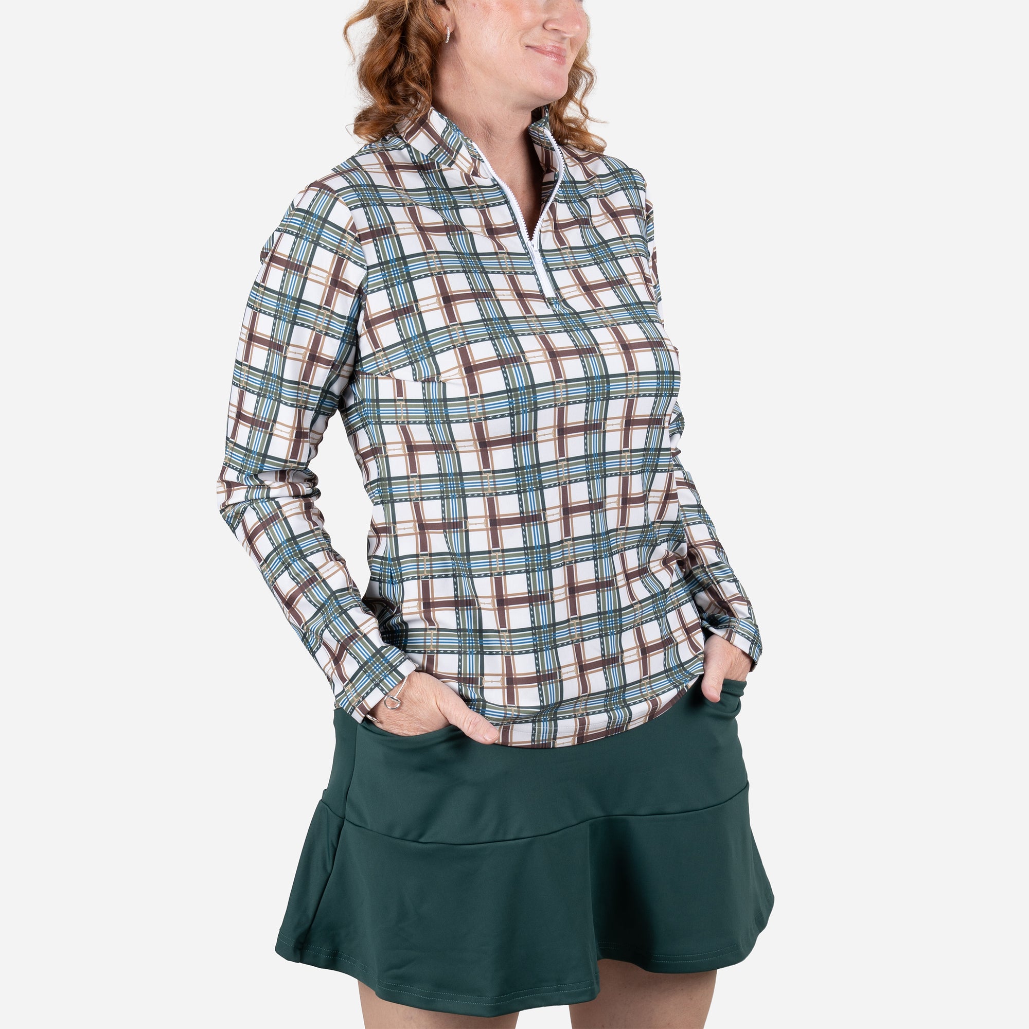 Smith &amp; Quinn Keeneland Women's Pedigree Plaid Ava 1/4 Zip