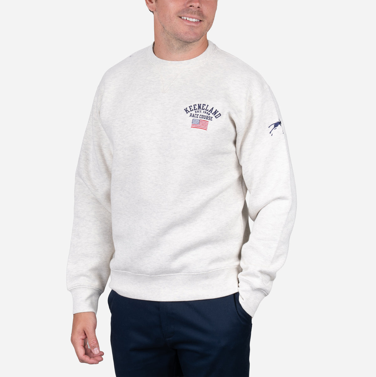 Gear Big Cotton Keeneland US Flag Crewneck
