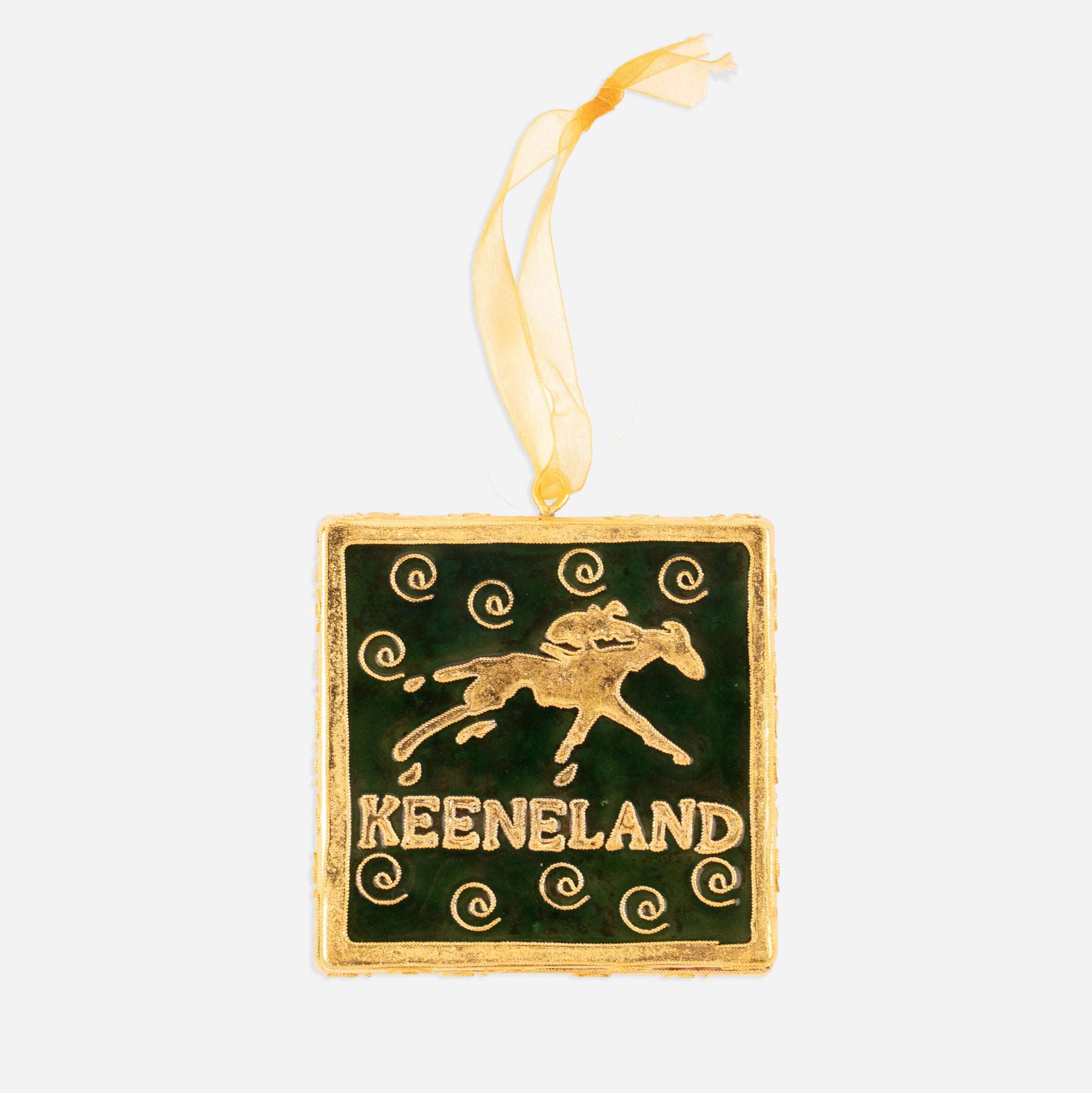 Kitty Keller Keeneland Jockey Silks Square Ornament