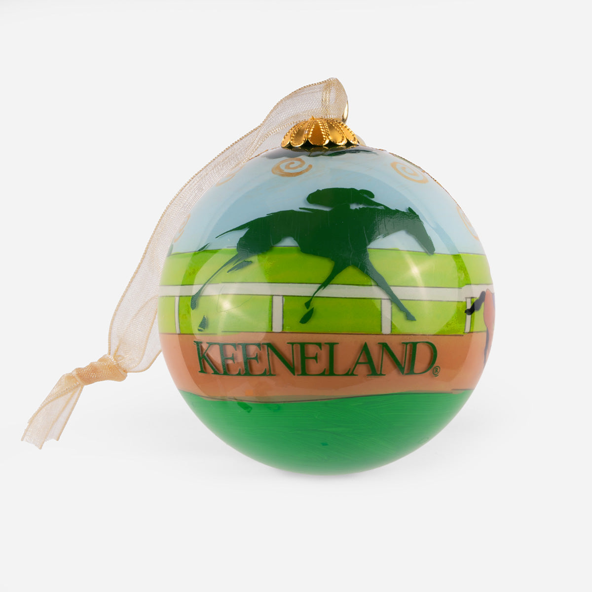 Kitty Keller Keeneland Backstretch Glass Ornament